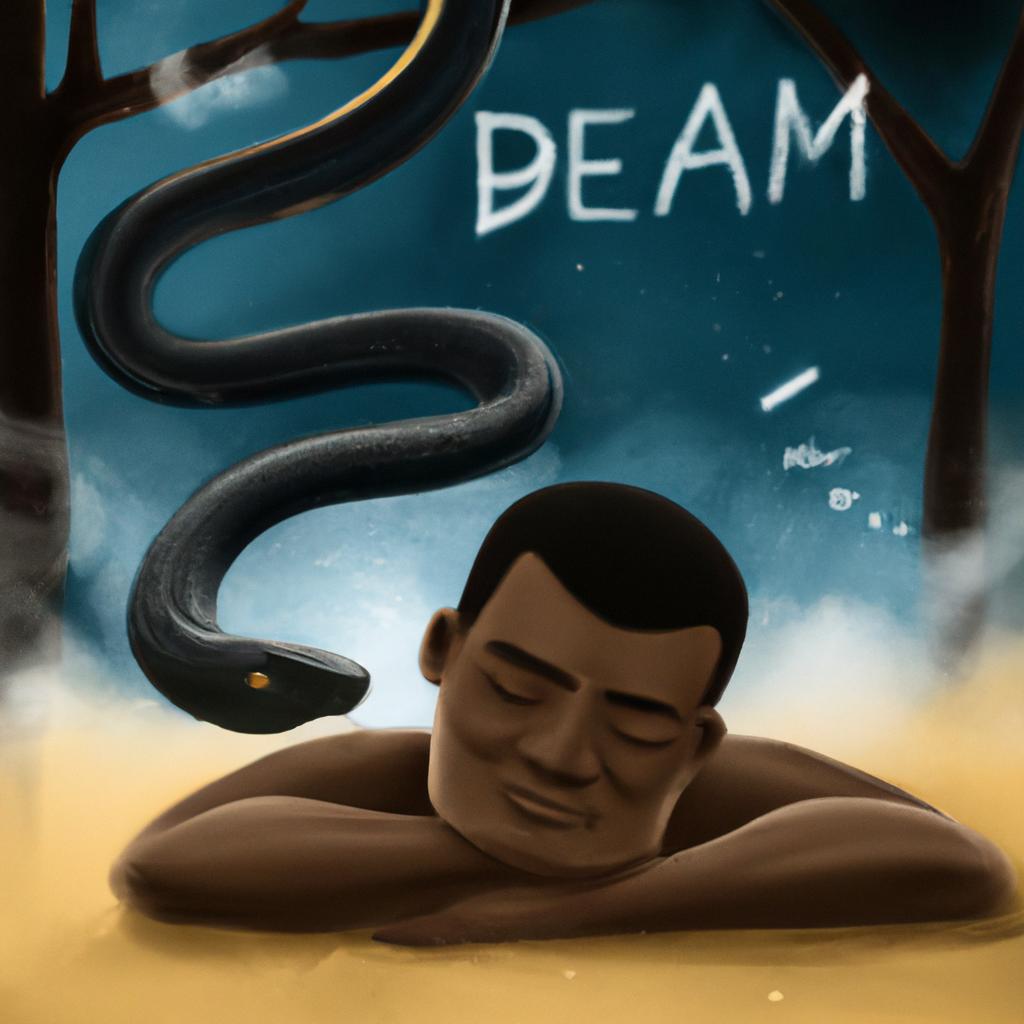 Imagem de capa do post "Descubra o Significado de Sonhar com Cobra Grande Preta!" com um desenho digital