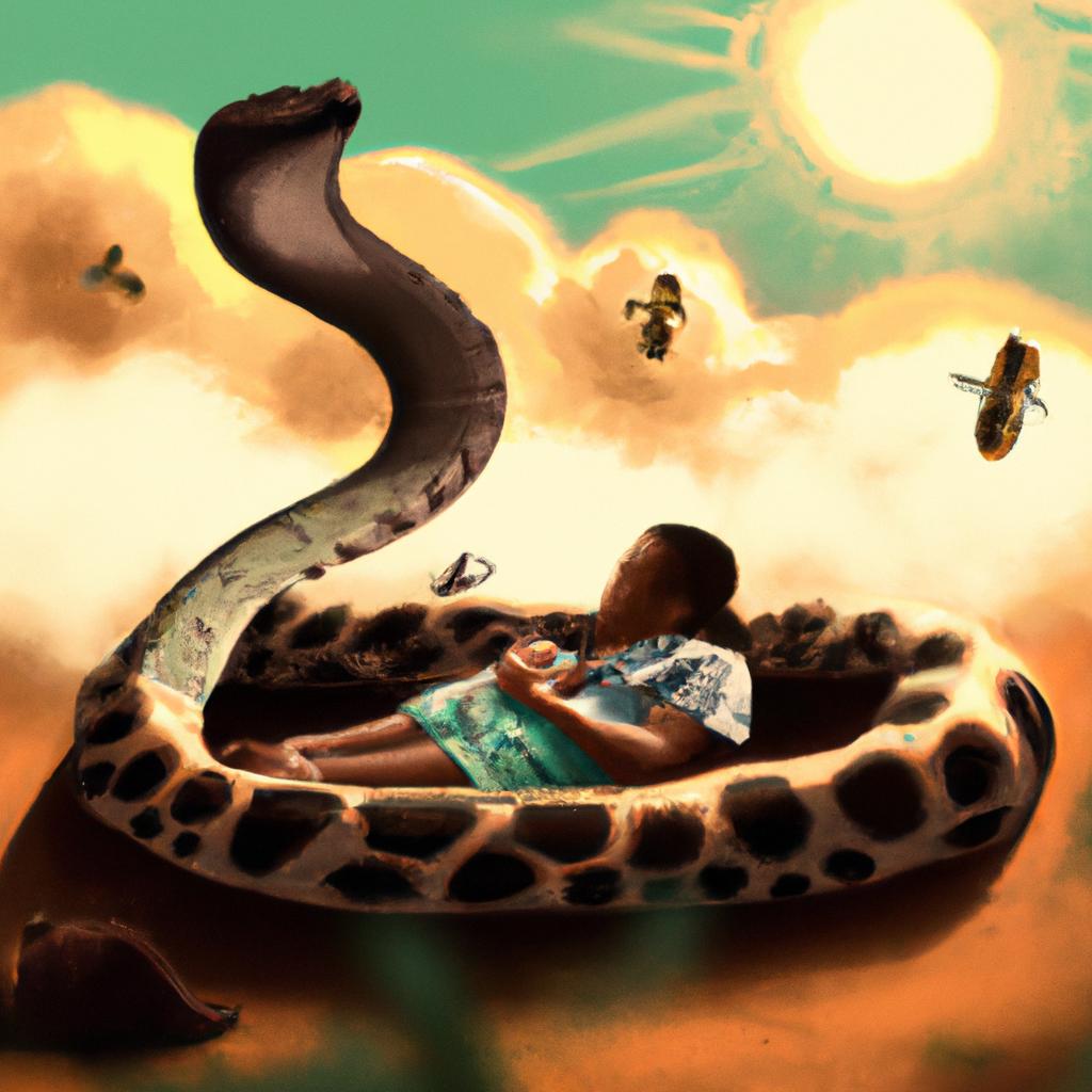 Imagem de capa do post Descubra o Significado de Sonhar com Cobra Jiboia! com um desenho digital