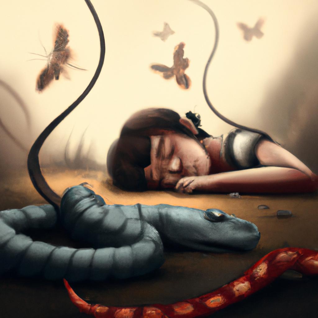 Imagem de capa do post "Descubra o Que Significa Sonhar com Cobra Morta no Chão!" com um desenho digital