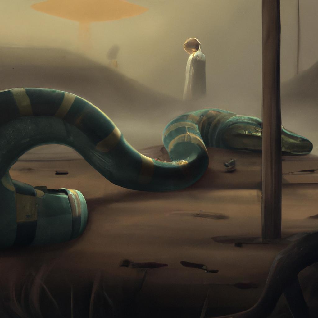 Imagem de capa do post "Descubra o Significado de Sonhar com Cobra Morta!" com um desenho digital