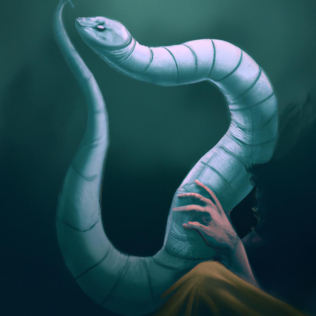 Imagem de capa do post "O Que Significa Sonhar com Cobra Picando o Braço?" com um desenho digital