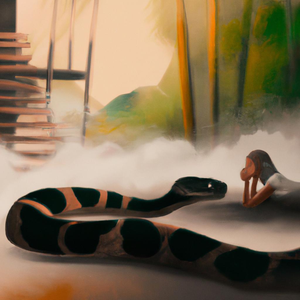 Imagem de capa do post "Descubra o Significado de Sonhar com Cobra Preta e Grande!" com um desenho digital
