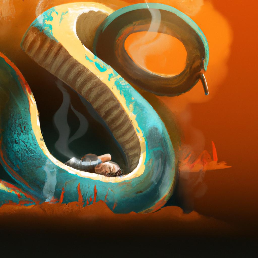 Imagem de capa do post "Descubra o Significado de Sonhar com Cobra Morta!" com um desenho digital