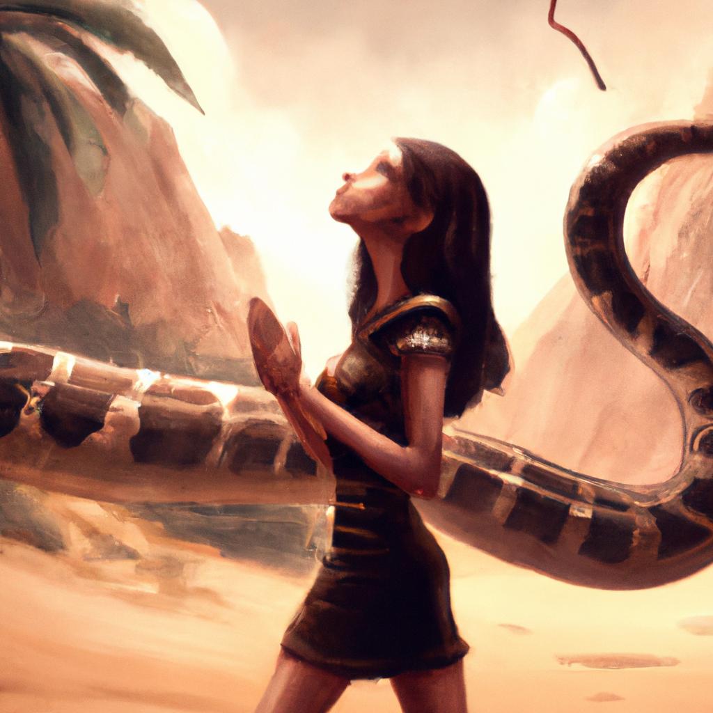 Imagem de capa do post "Sonhar com Cobra: Descubra o Significado Bíblico!" com um desenho digital