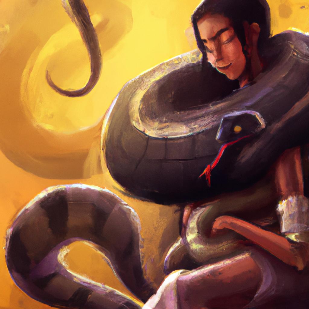 Imagem de capa do post "Descubra o que Significa Sonhar com Cobra!" com um desenho digital