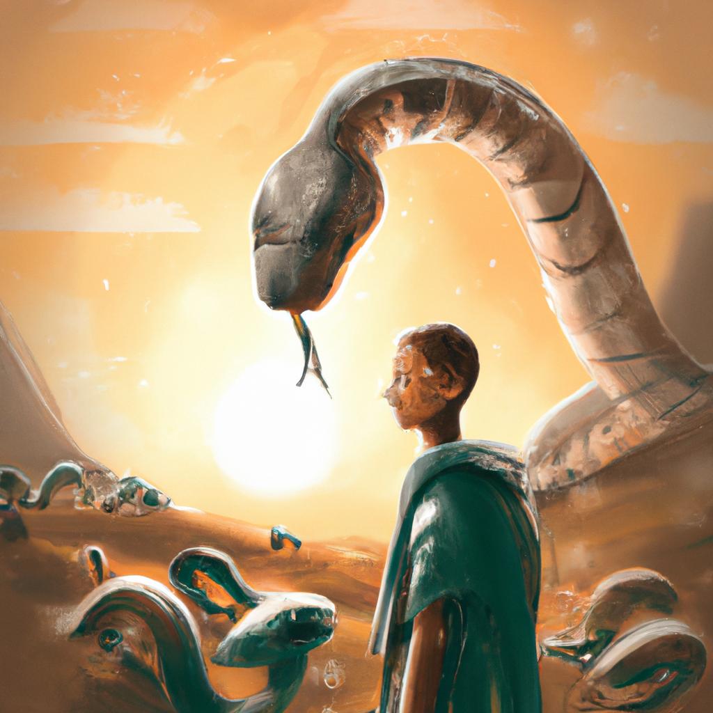 Imagem de capa do post "Sonhar com Cobras Nascendo: O Que Significa?" com um desenho digital