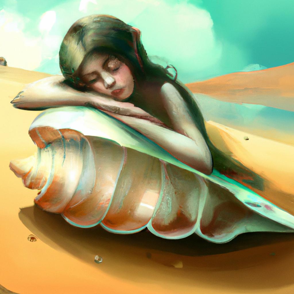 Imagem de capa do post "Descubra o Significado da Sua Visão: Sonhar com Concha do Mar!" com um desenho digital