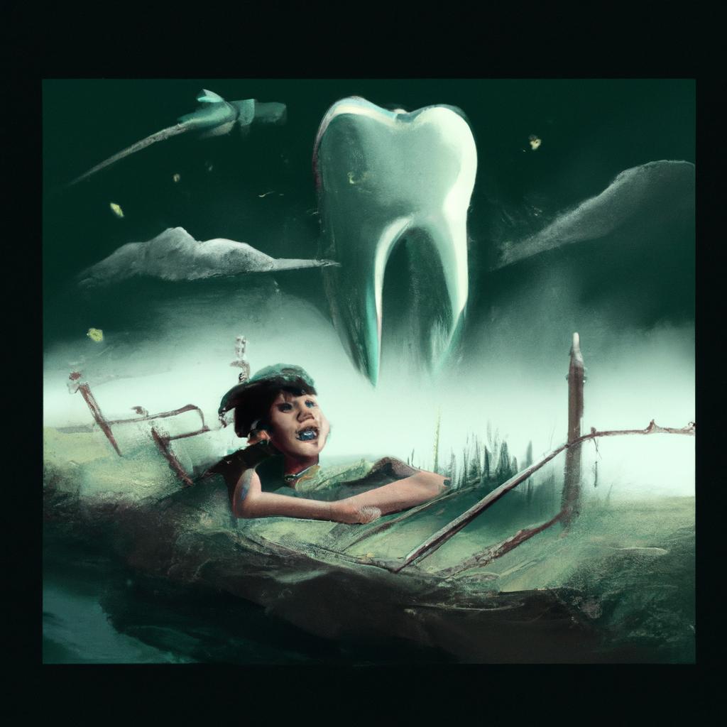 Imagem de capa do post "Descubra o Significado de Sonhar com Dente Caiu!" com um desenho digital