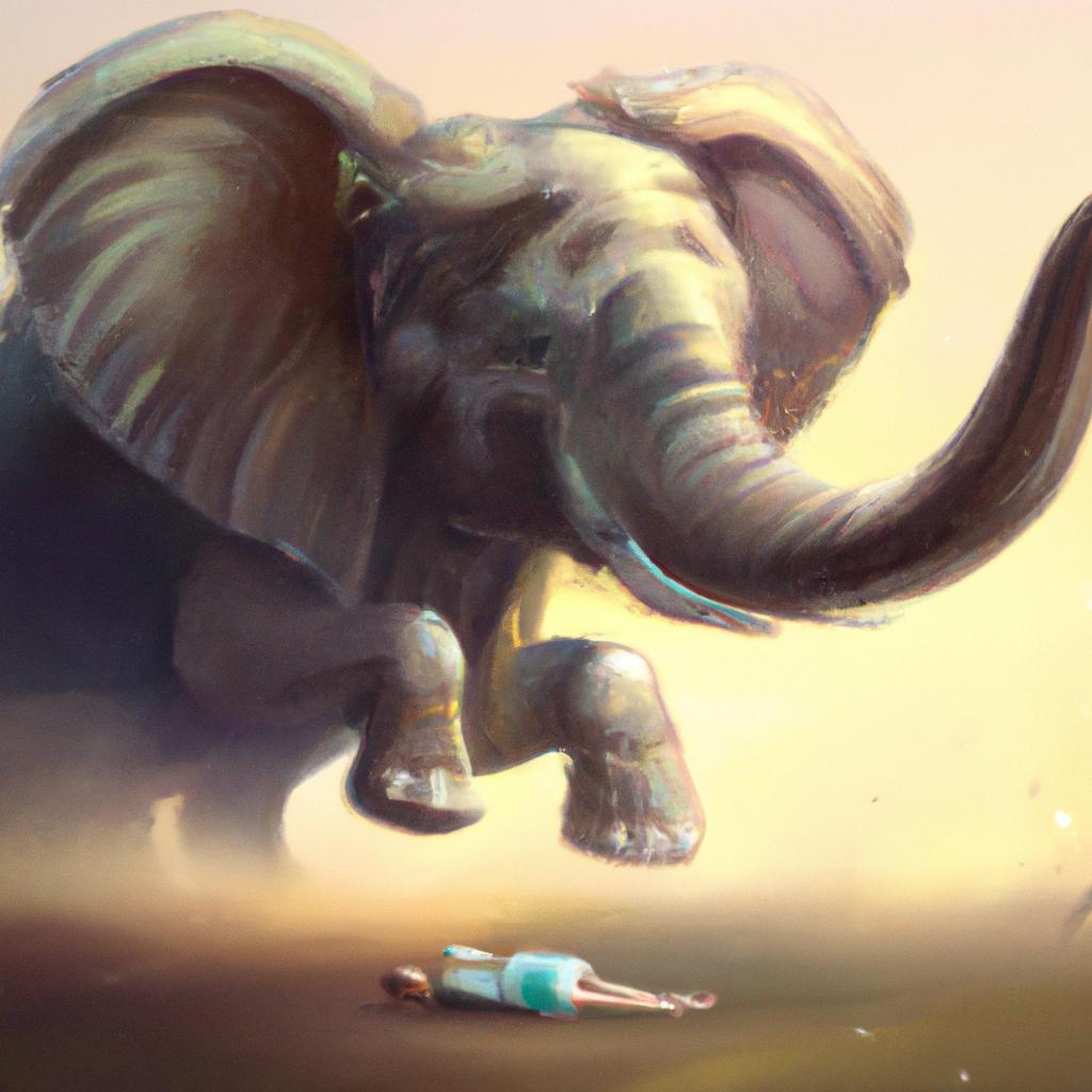 Imagem de capa do post Sonhar com Elefante Atacando: Descubra o Significado! com um desenho digital