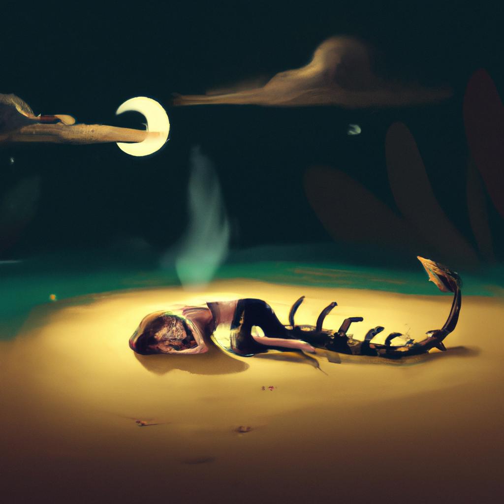 Imagem de capa do post "Descubra o Que Significa Sonhar com Escorpião Picando Outra Pessoa" com um desenho digital