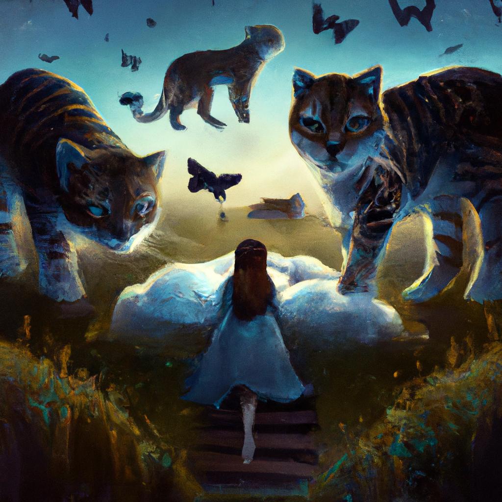 Imagem de capa do post "S.C.F: Descubra o Significado dos Seus Sonhos com Felinos!" com um desenho digital