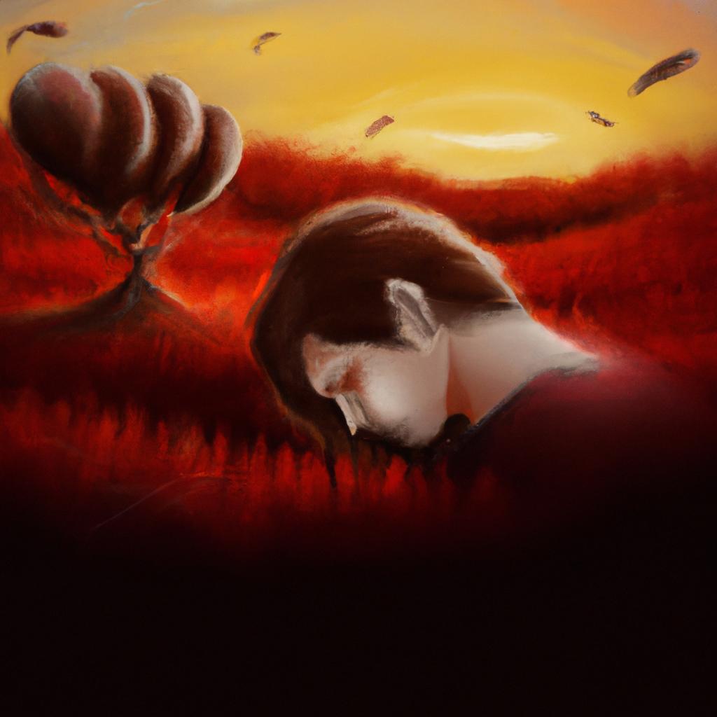 Imagem de capa do post "Sonhar com Feses e Sangue: Desvende o Significado!" com um desenho digital