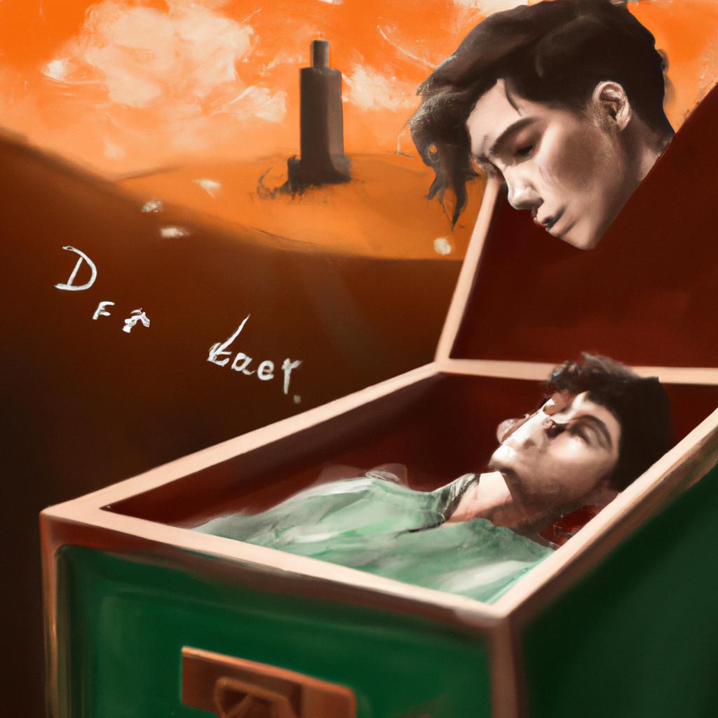 Imagem de capa do post "Descubra o Significado de Sonhar com Filho Morto no Caixão!" com um desenho digital