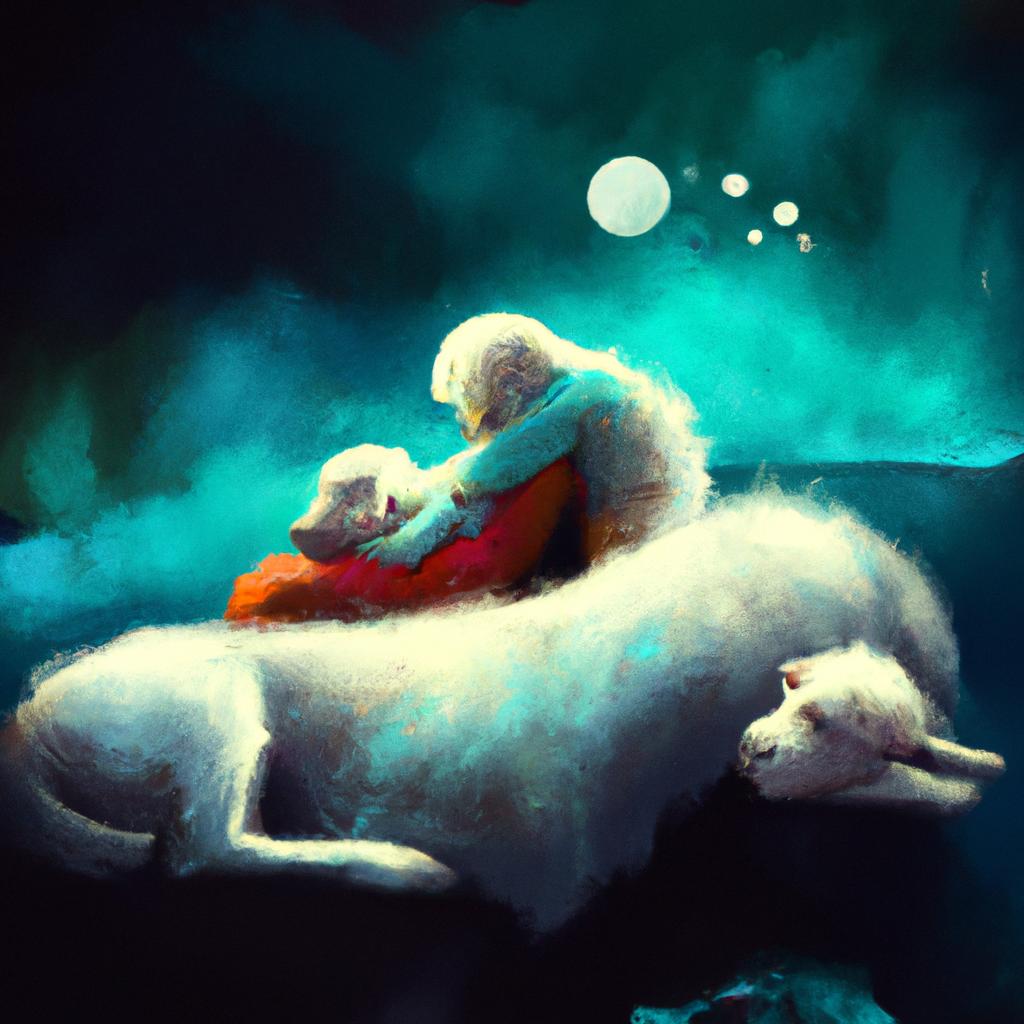 Imagem de capa do post "Descubra o Significado de Sonhar com Filhotes de Cachorro Branco!" com um desenho digital