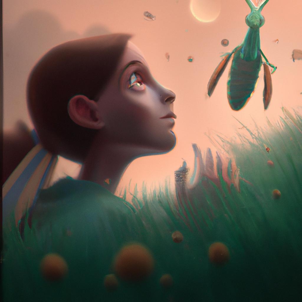 Imagem de capa do post "Descubra o Significado do Sonho com Gafanhoto Jogo do Bicho!" com um desenho digital