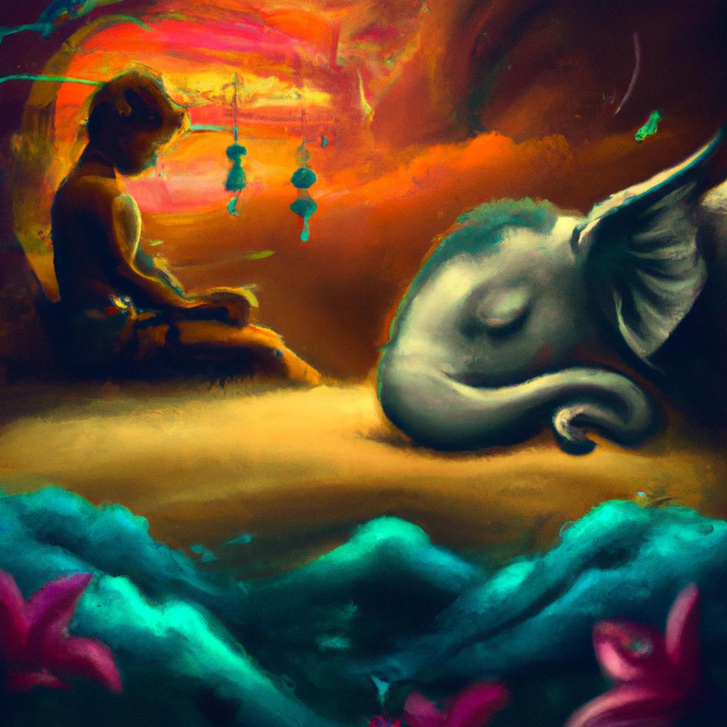Imagem de capa do post Descubra o Significado de "Sonhar com Ganesha"! com um desenho digital