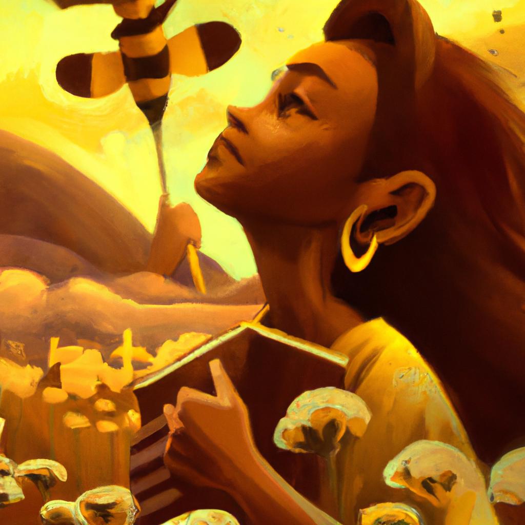 Imagem de capa do post "Descubra o Significado de Sonhar com Ganhar Mel!" com um desenho digital