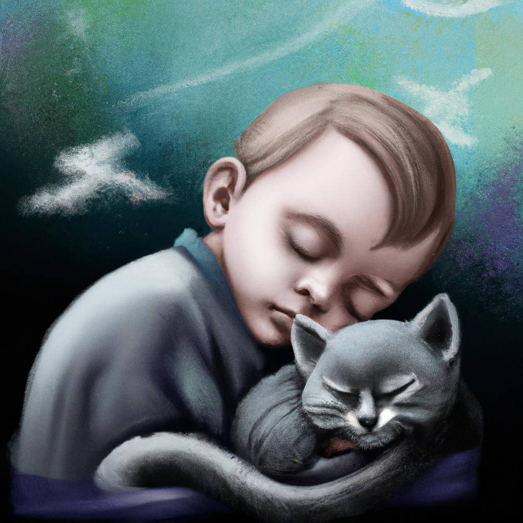 Imagem de capa do post "Descubra o Significado de Sonhar com Gato Filhote Cinza!" com um desenho digital
