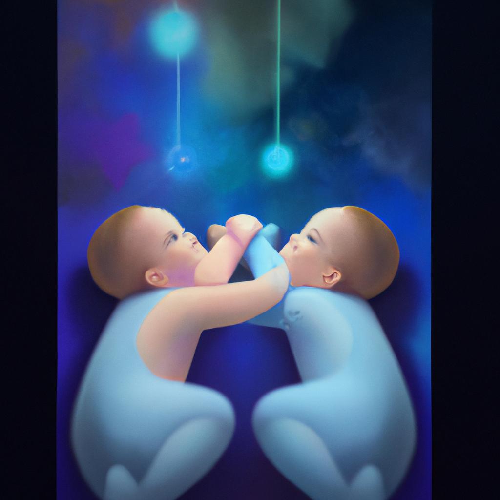 Imagem de capa do post "Sonhar com Gêmeos Recém-Nascidos: Descubra o que Significa!" com um desenho digital