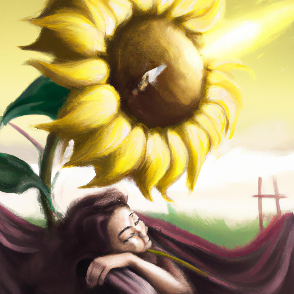 Imagem de capa do post "Descubra o Significado de Sonhar com Girassol!" com um desenho digital