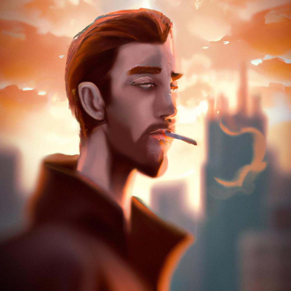 Imagem de capa do post "Sonhar com Homem Fumando: Descubra o que Significa!" com um desenho digital