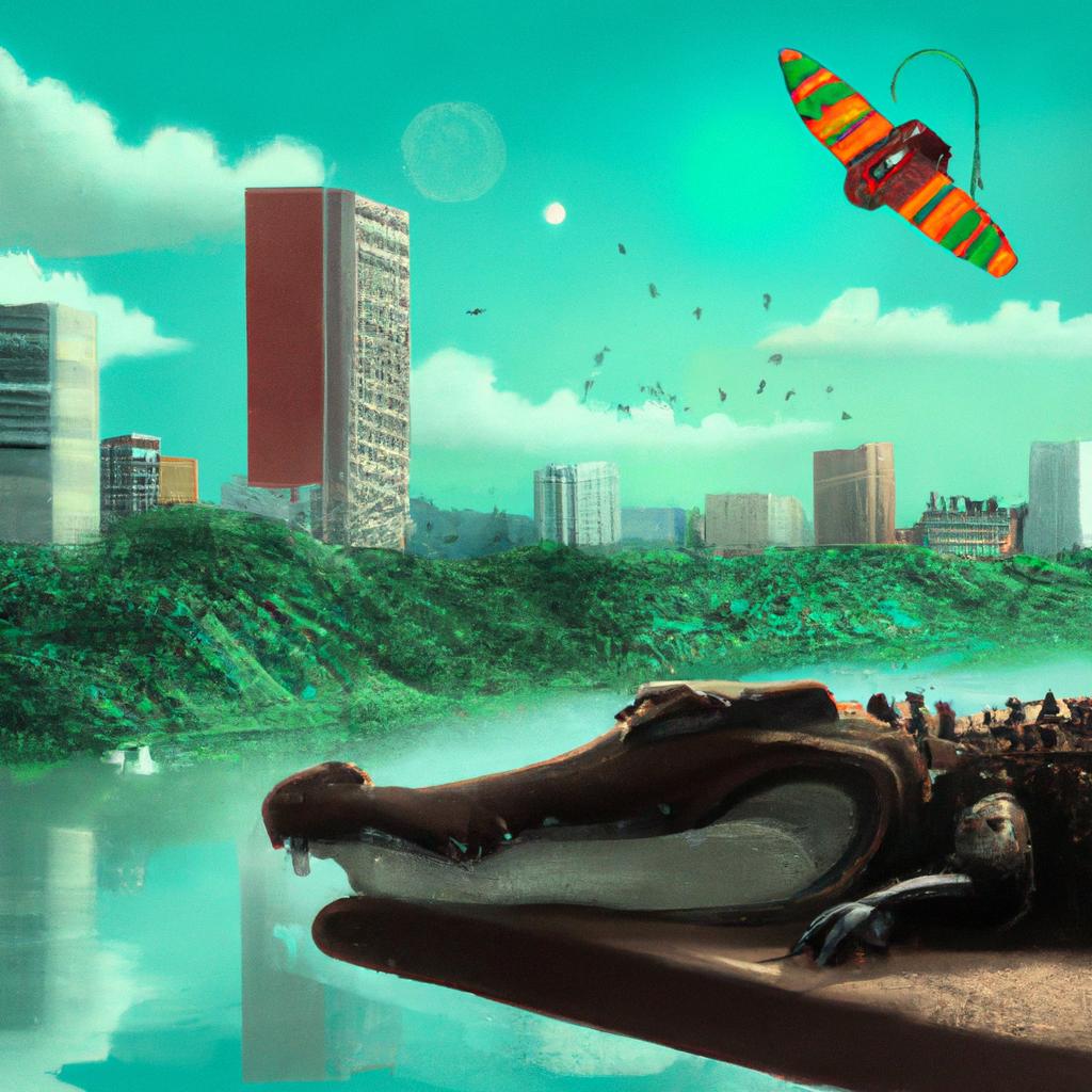 Imagem de capa do post "Descubra o que Significa Sonhar com Jacaré Grande!" com um desenho digital