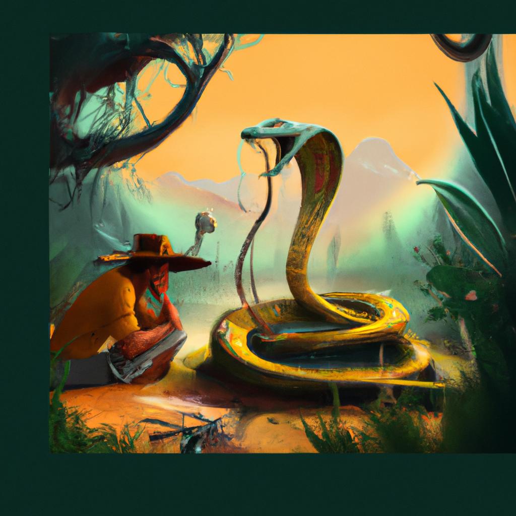 Imagem de capa do post "Sonhar com Jararaca Picando: Descubra o Significado!" com um desenho digital