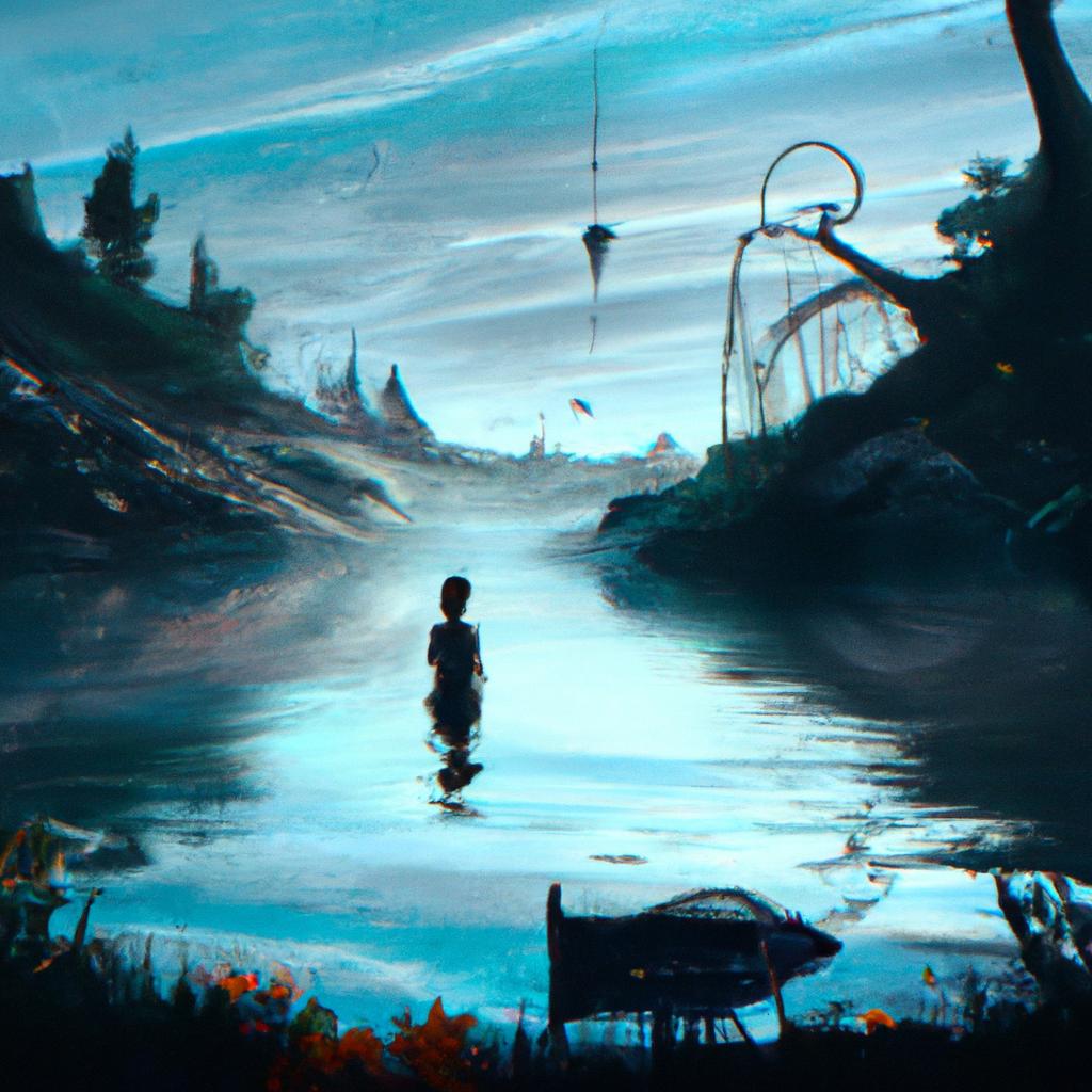 Imagem de capa do post "O Significado Místico Por Trás de Sonhar Com Lagoa Suja!" com um desenho digital