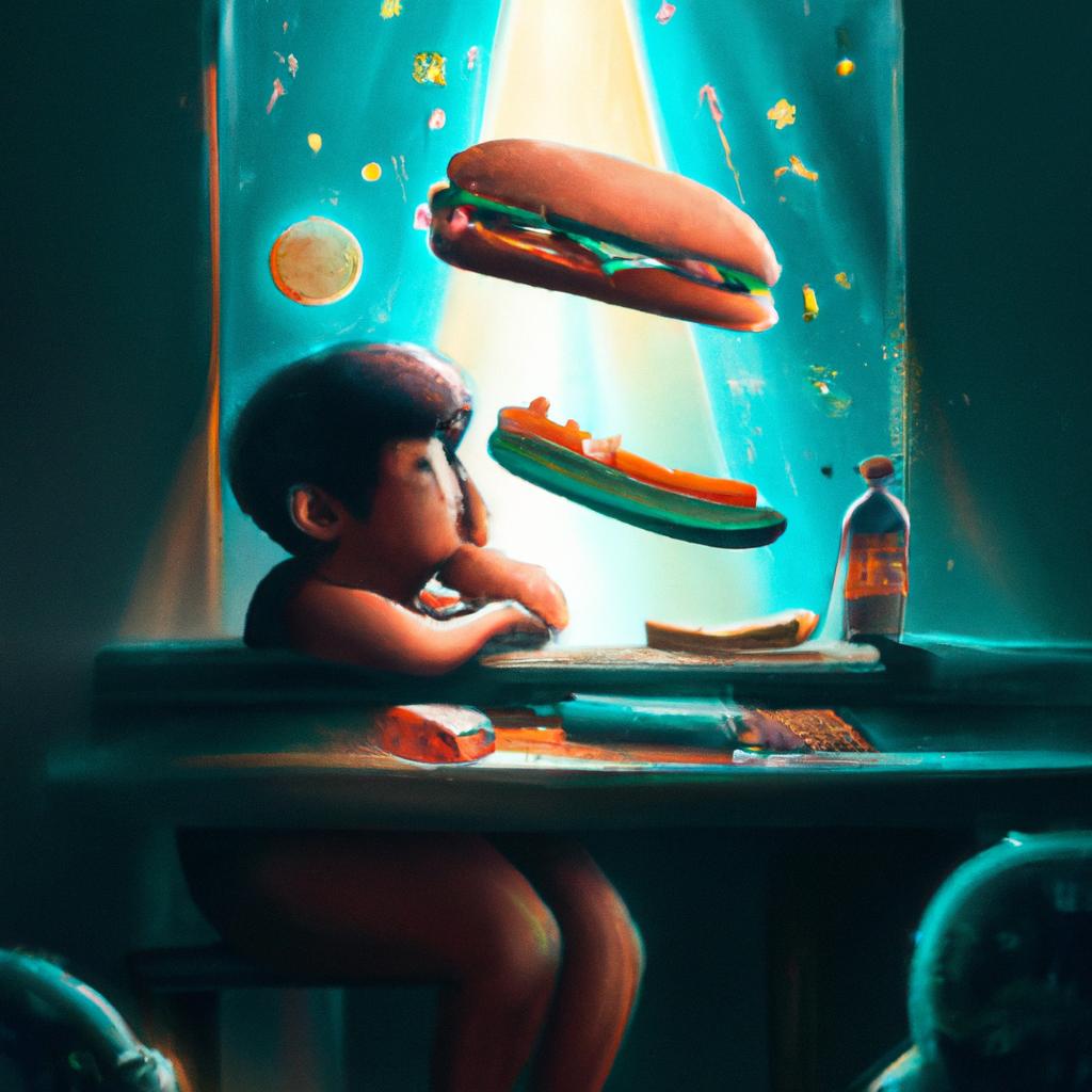 Imagem de capa do post "Descubra o Significado de Sonhar com Lanche: Chocante e Inesperado!" com um desenho digital