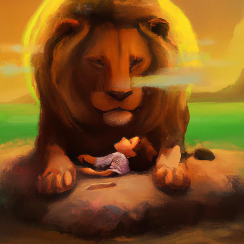 Imagem de capa do post Sonhar com Leoa e Filhote: Descubra o Significado! com um desenho digital