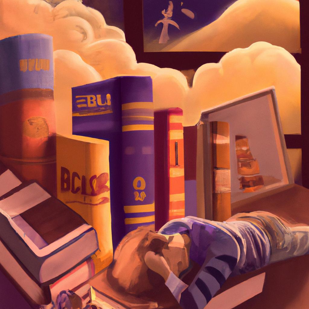 Imagem de capa do post "Sonhar com Livros Velhos: Descubra o Significado!" com um desenho digital