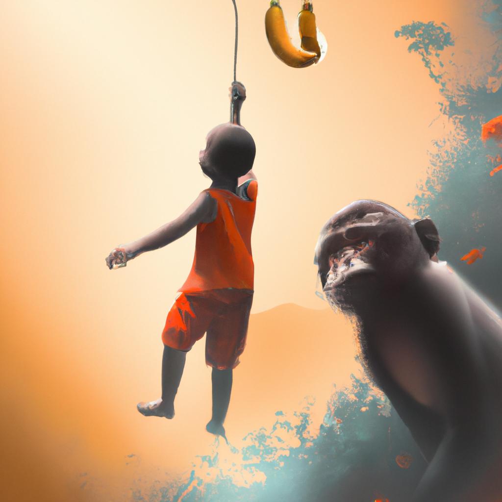 Imagem de capa do post "Descubra o que Significa Sonhar com Macaco Brincando!" com um desenho digital