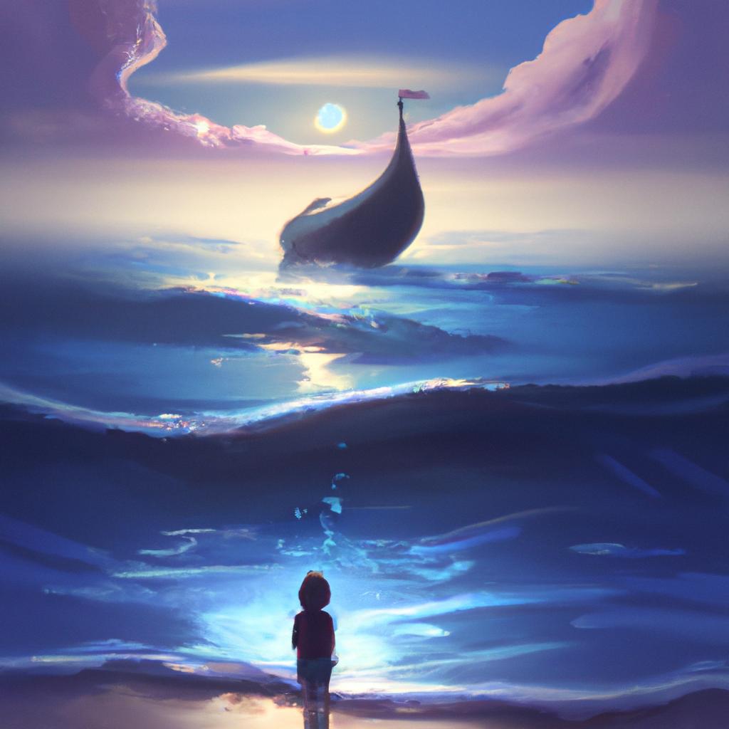 Imagem de capa do post "Sonhar com Mar e Água: Descubra o Significado!". com um desenho digital