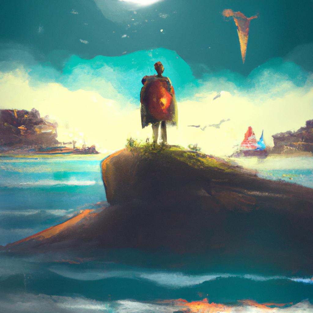 Imagem de capa do post "Sonhar com Mar Alto: Descubra o Significado dessa Visão!" com um desenho digital