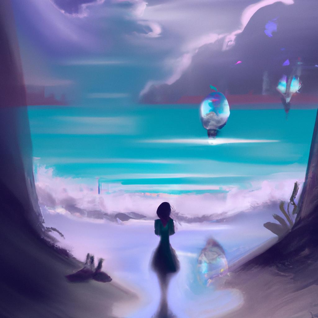 Imagem de capa do post Sonhar com Mar Calmo e Azul: Descubra o Significado! com um desenho digital