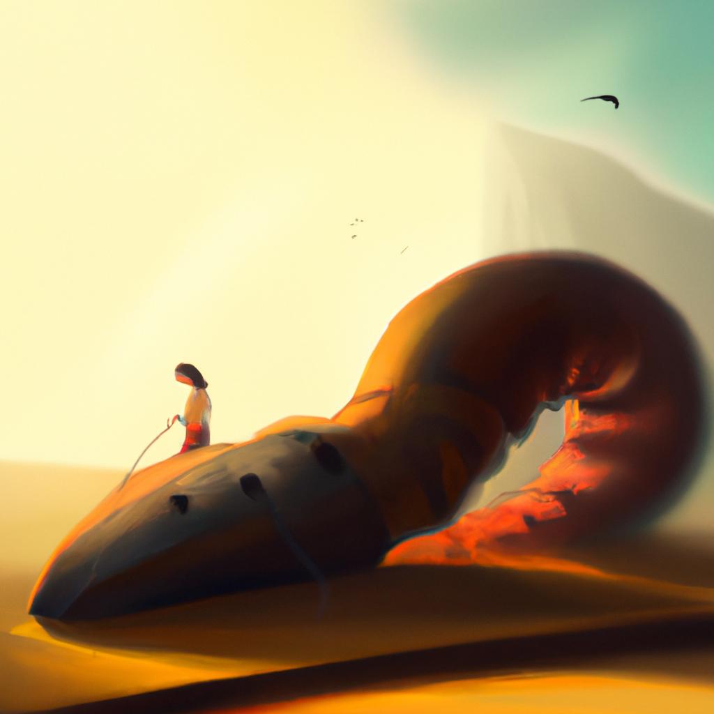 Imagem de capa do post "Descubra o Significado de Sonhar com Minhoca Gigante!" com um desenho digital