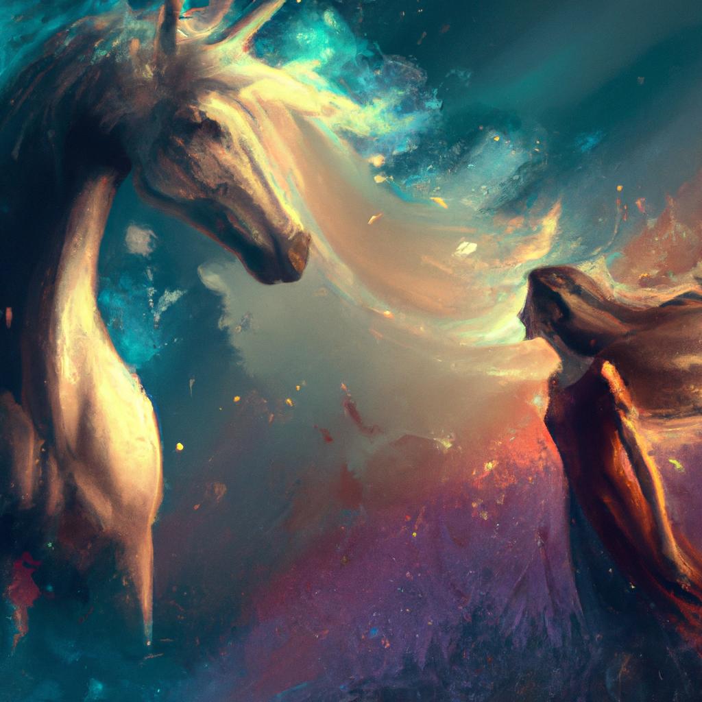 Imagem de capa do post "Descubra o Significado de Sonhar com Mordida de Cavalo!" com um desenho digital