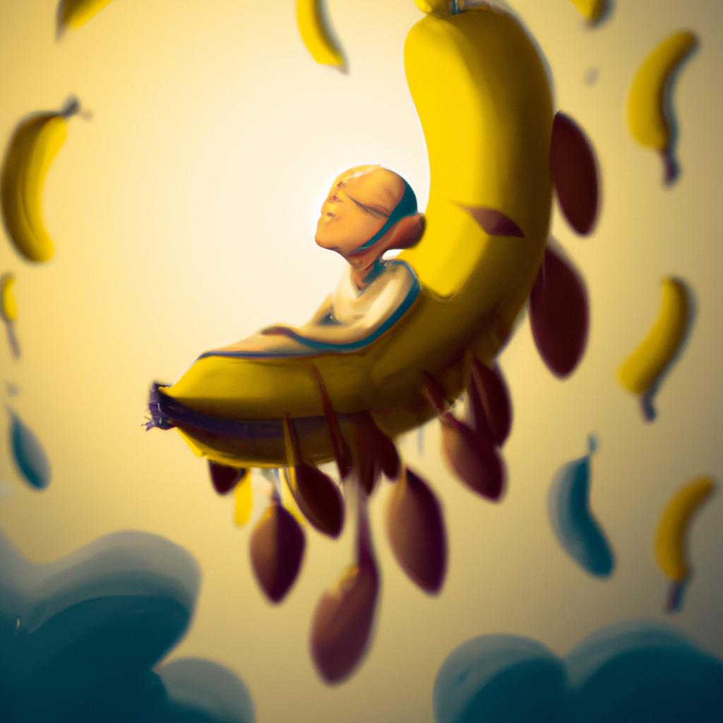 Imagem de capa do post "Sonhar com Muita Banana Madura: Descubra o Seu Significado!" com um desenho digital