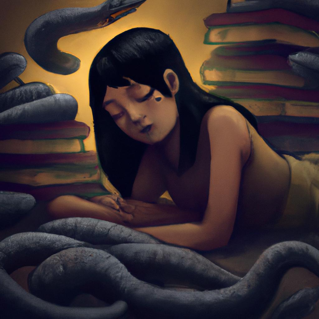 Imagem de capa do post "Descubra o Significado de Sonhar com Muitas Cobras Pequenas!" com um desenho digital