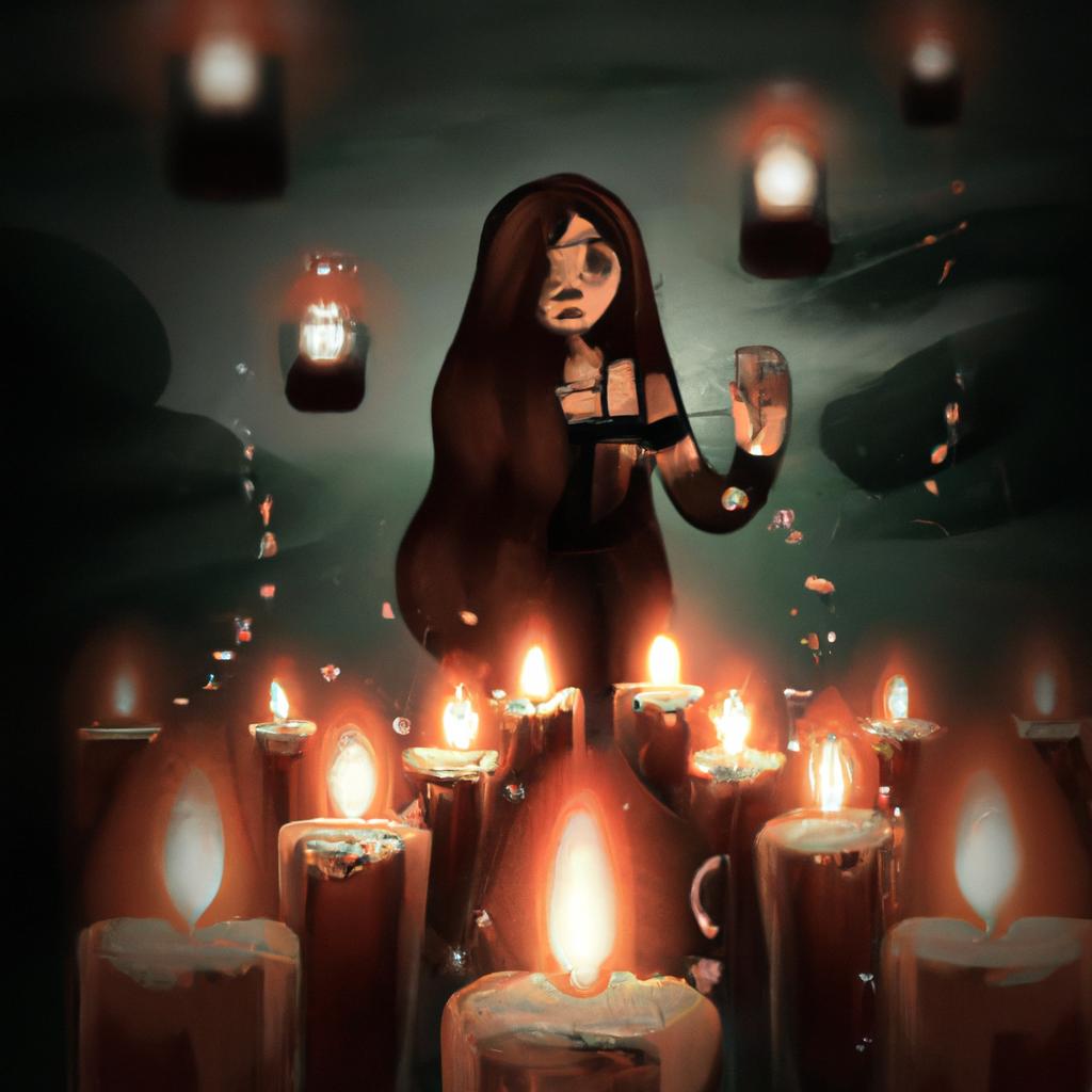Imagem de capa do post "Sonhar com Velas Acesas: Descubra o Significado Oculto!" com um desenho digital