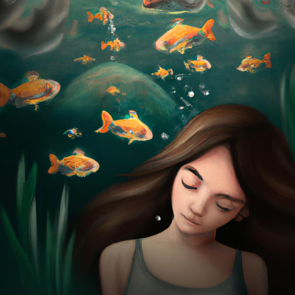 Imagem de capa do post "Descubra o Que Significa Sonhar com Muitos Peixes Pequenos!" com um desenho digital