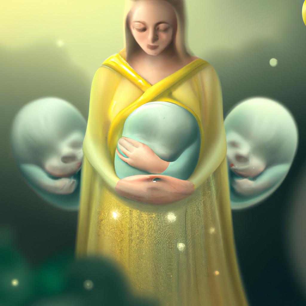 Imagem de capa do post "Sonhar com Mulher Gravida de Gêmeos: O Significado Revelado!" com um desenho digital