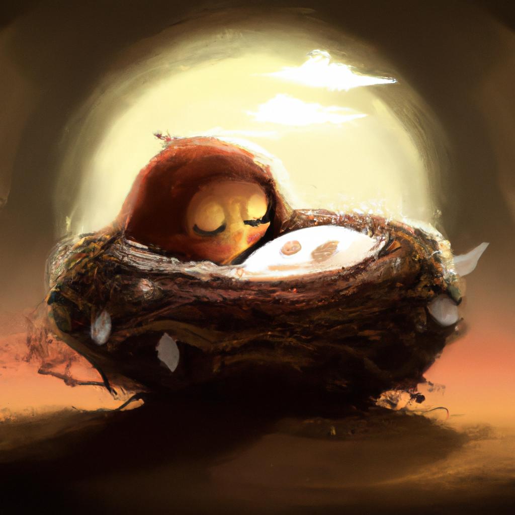 Imagem de capa do post "Descubra o Que Significa Sonhar com Ninho com Ovo!" com um desenho digital