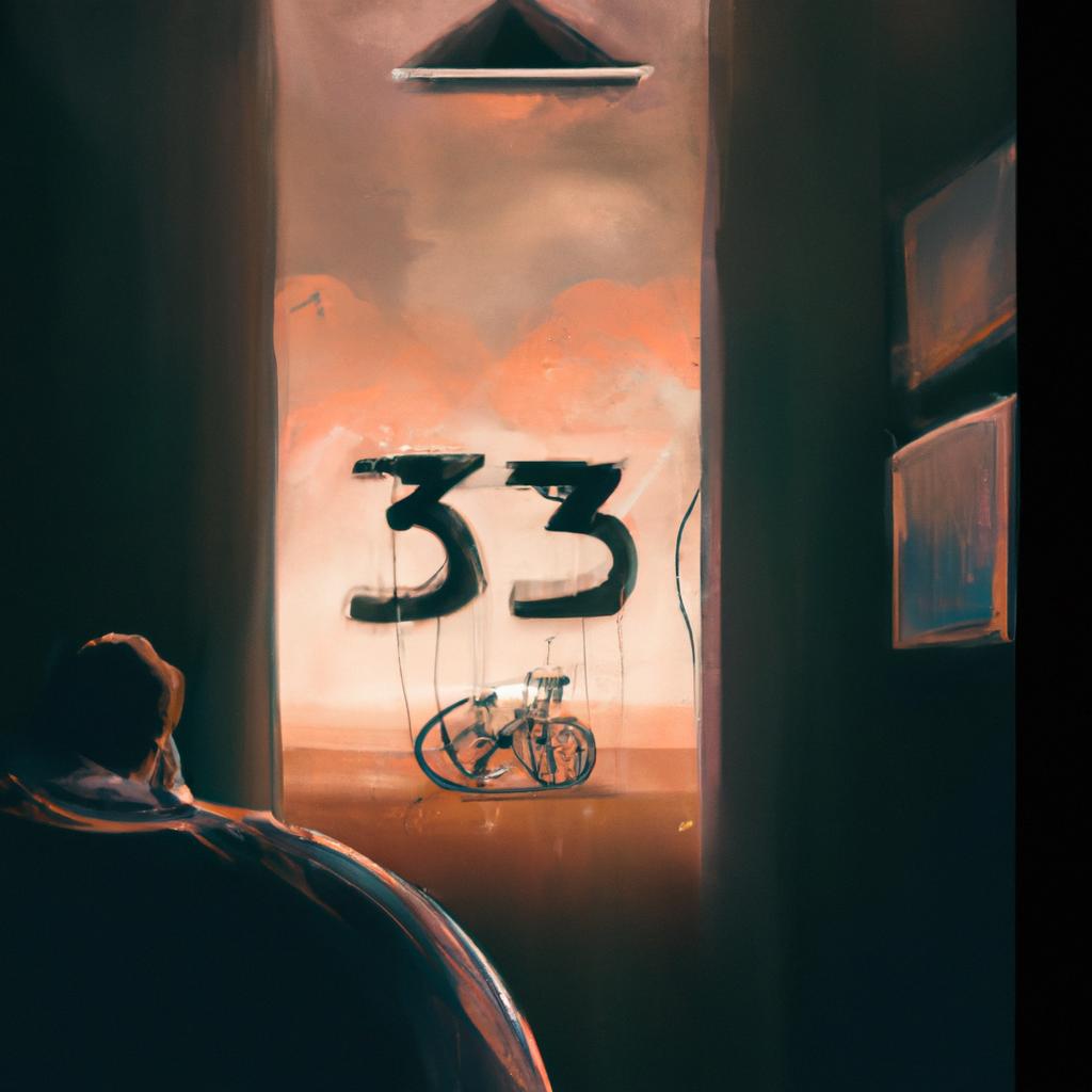 Imagem de capa do post "Descubra o Significado de Sonhar com o Número 33!" com um desenho digital