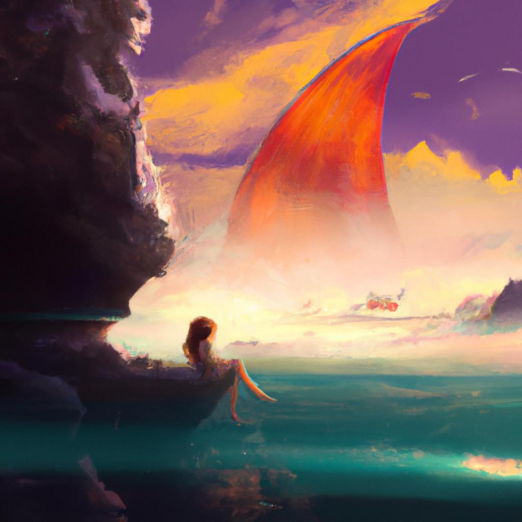 Imagem de capa do post "Descubra o Significado de Sonhar com o Mar!" com um desenho digital