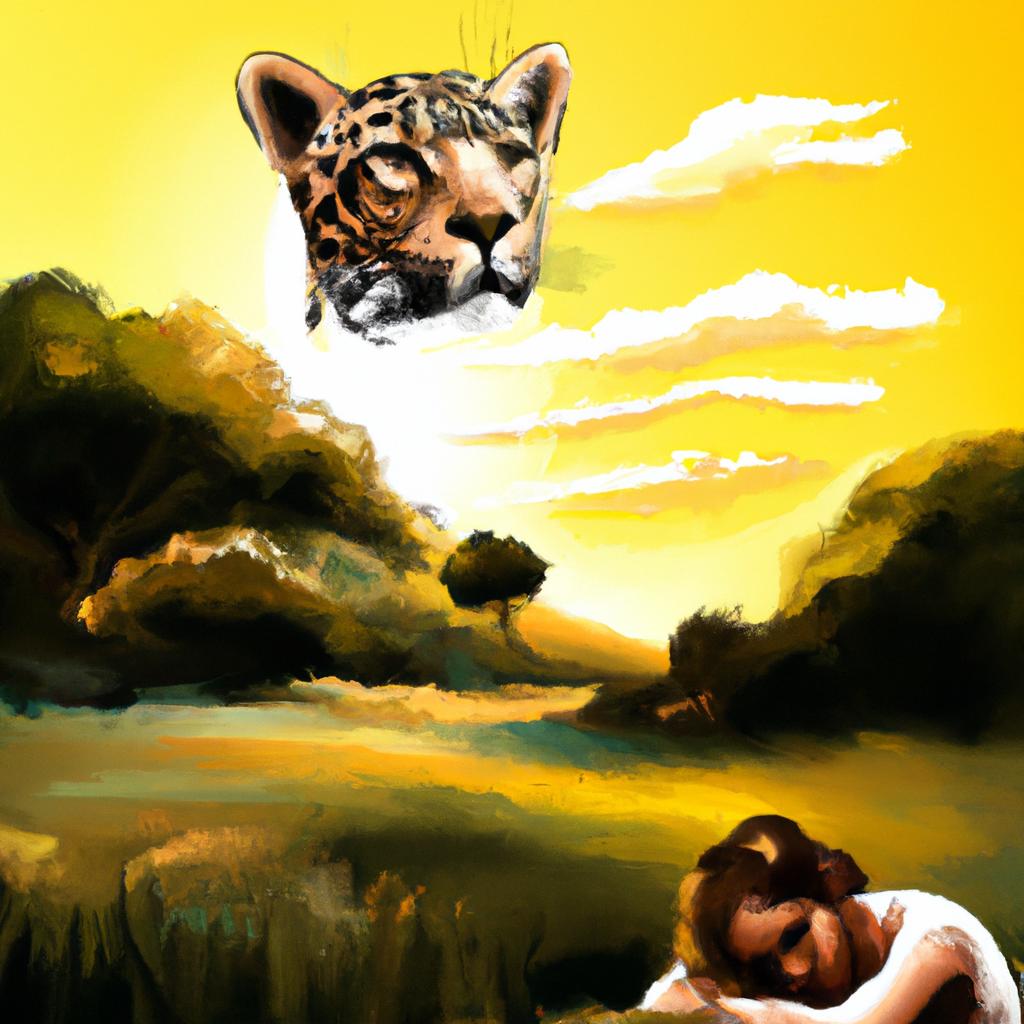 Imagem de capa do post "Descubra o Significado de Sonhar com Onça!" com um desenho digital