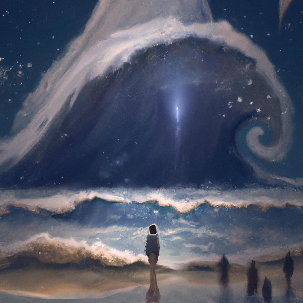 Imagem de capa do post "O que Significa Sonhar com Onda do Mar Gigante?" com um desenho digital