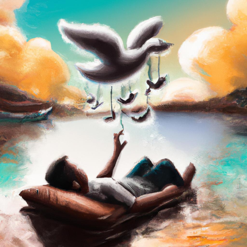 Imagem de capa do post "Descobrindo o Significado de Sonhar com Pato Voando" com um desenho digital