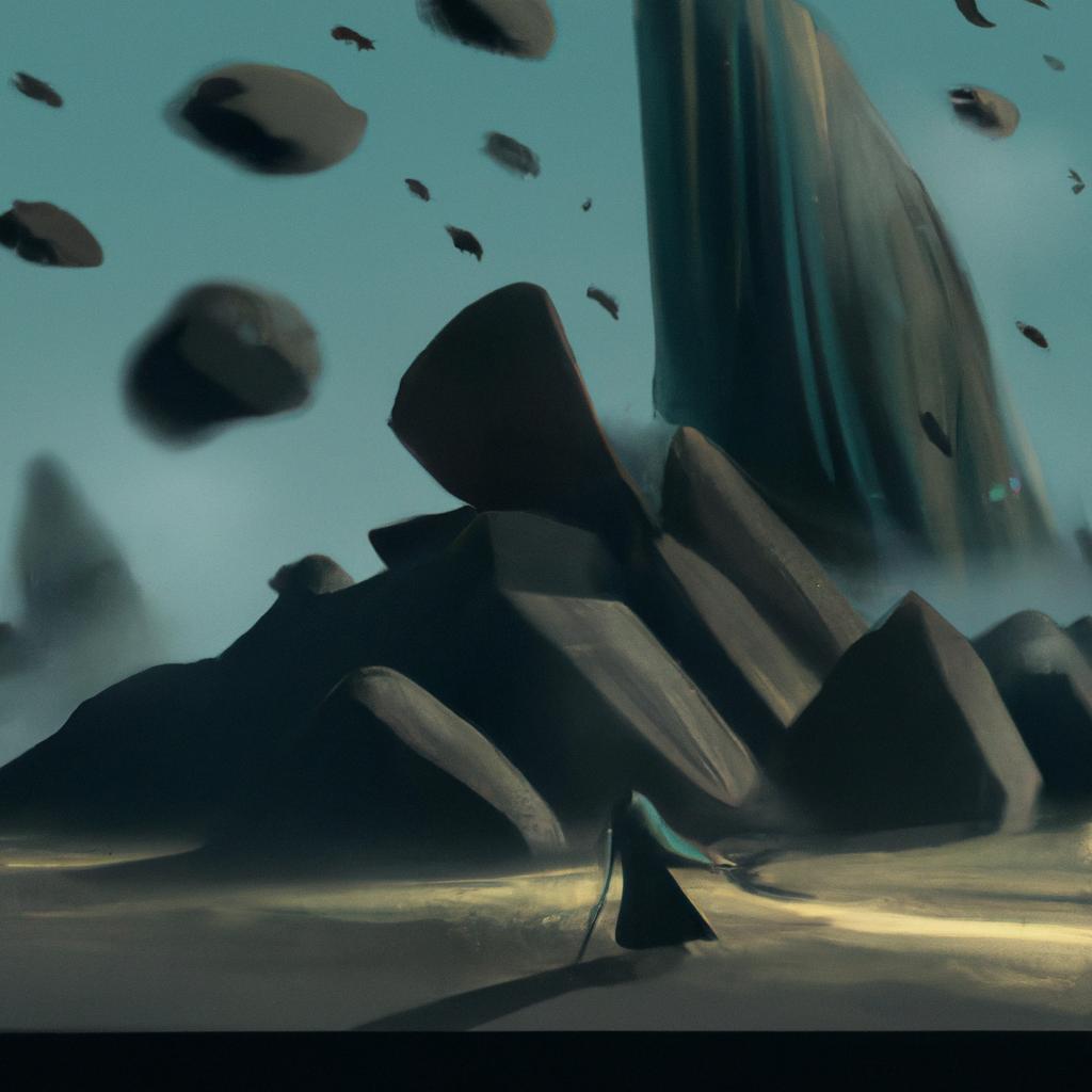 Imagem de capa do post "Descubra o Significado de Sonhar com Pedras Grandes Caindo!" com um desenho digital