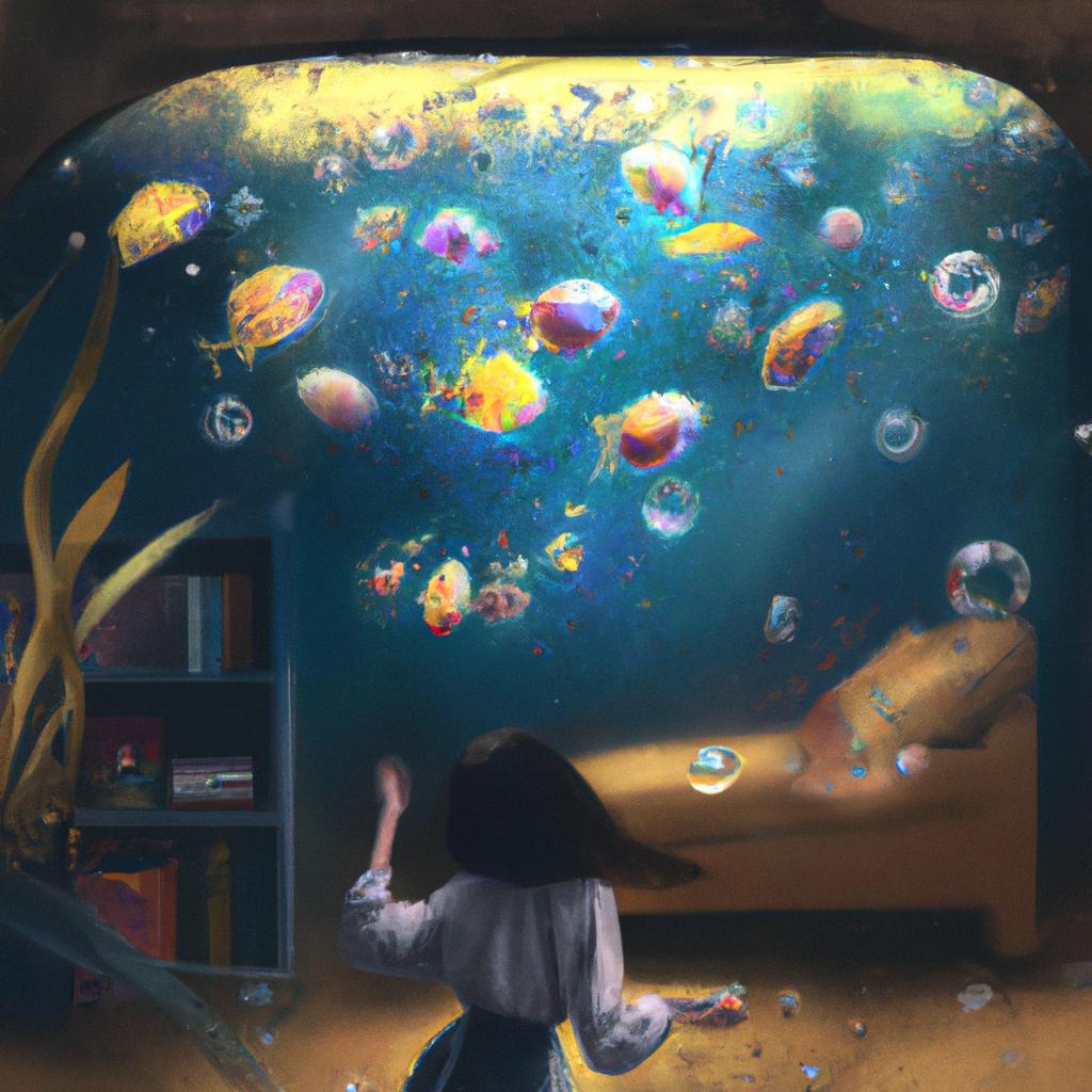 Imagem de capa do post "Descubra o Significado de Sonhar com Peixe em Aquário!" com um desenho digital